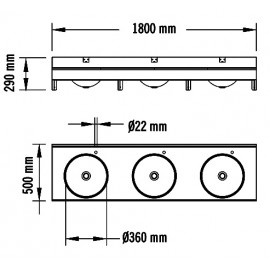 SN0300CS | Lavamanos triple - mural