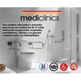BD0700CS | Barra de apoyo con ángulo a 2 paredes y 3 puntos de anclaje