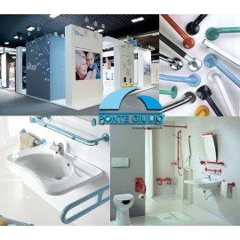 G01JCS38W1 | Barra de apoyo de 600 mm reversible pared / suelo con 3 puntos de anclaje
