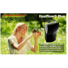 M24ACS-DES-I | Dualflow® Plus - Mediclinics | Secamanos - Automát | Satinada sin escobillas con conexión a desagüe e ionizador